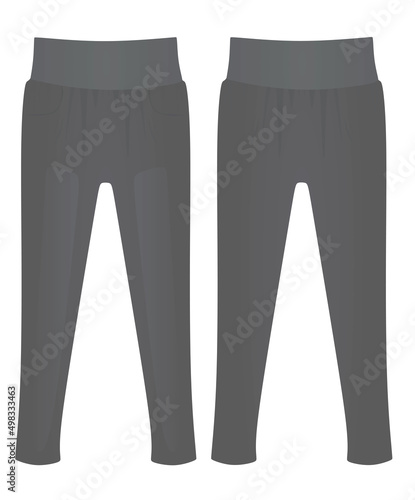 Grey  legging tight pants. vector illustration
