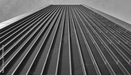Photography A black and white image of a tall futuristic london building