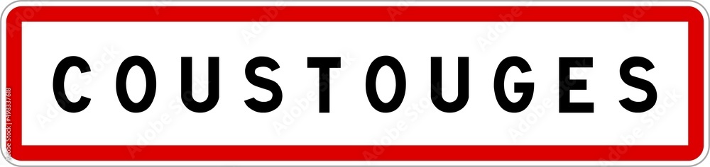 Panneau entrée ville agglomération Coustouges / Town entrance sign Coustouges Panneau entrée ville agglomération Coustouges / Town entrance sign Coustouges