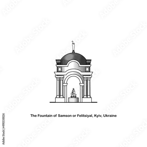 Fountain of Samson or Felitsiyal, Kyiv, Ukraine.