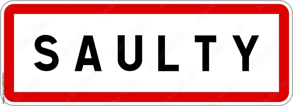 Panneau entrée ville agglomération Saulty / Town entrance sign Saulty