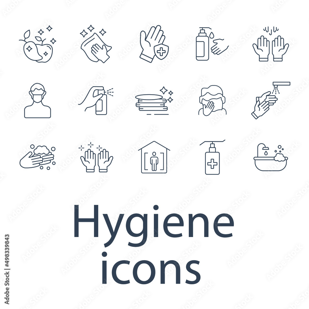 Hygiene icons set . Hygiene pack symbol vector elements for infographic web Hygiene icons set . Hygiene pack symbol vector elements for infographic web