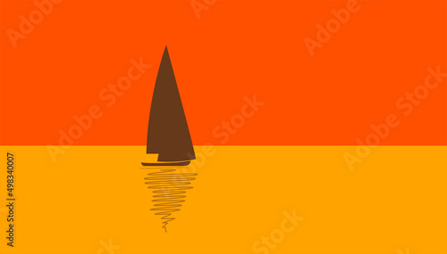 sagoma, barca a vela, vela, estate, mare, vacanze
