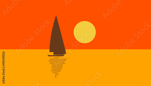 sagoma, barca a vela, vela, estate, mare, vacanze