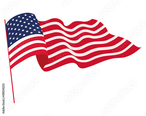 usa flag in pole