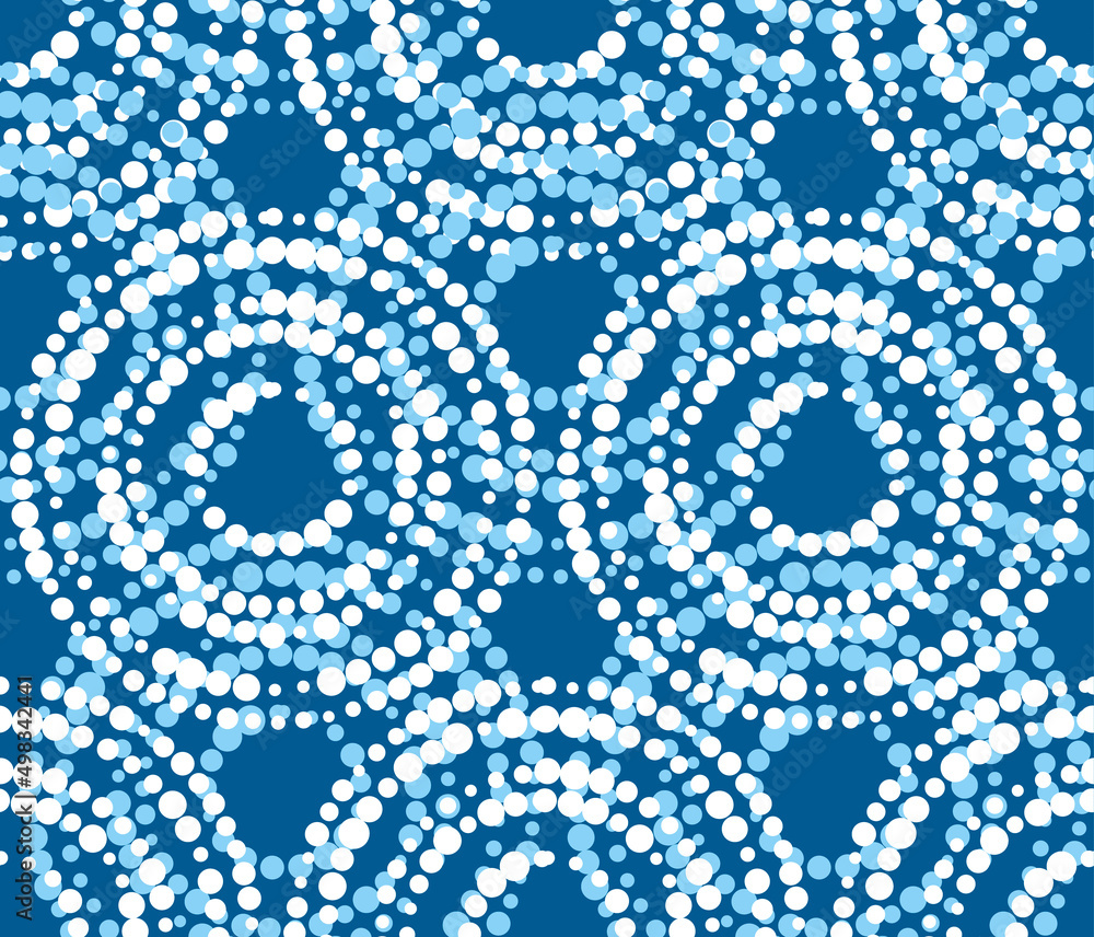 Blue and white asian style concept seamless pattern. modern simple dots repeatable motif inspired by japanese batik fabric culture. vector illustration