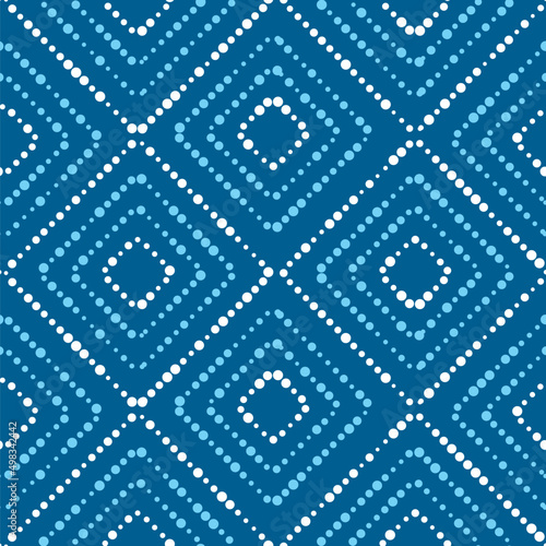 rhombus plaid concept seamless pattern. modern simple dots repeatable motif in shabby messy stile. vector illustration.