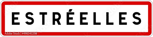 Panneau entrée ville agglomération Estréelles / Town entrance sign Estréelles