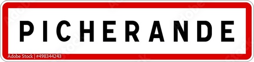 Panneau entrée ville agglomération Picherande / Town entrance sign Picherande