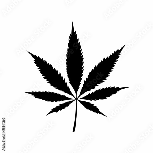Marijuana leaf icon Isolated on white background. Medical cannabis plant symbol, Herbal indica sativa. Natural hemp. Addiction smoke weed drugs Illegal narcotic. Vector illustration