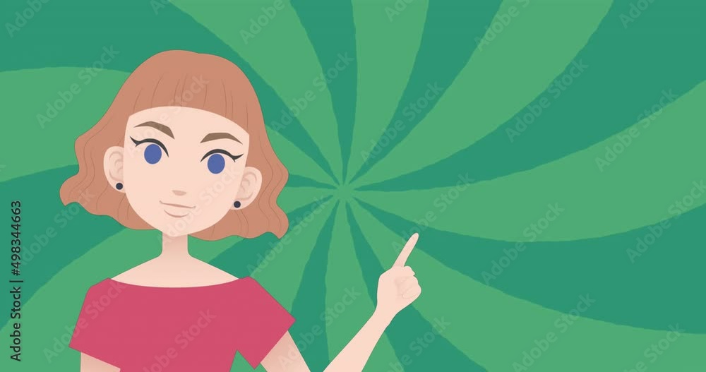 Animation of woman talking over earth day text Animation of woman talking over earth day text