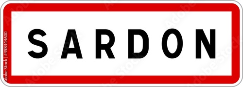 Panneau entrée ville agglomération Sardon / Town entrance sign Sardon photo