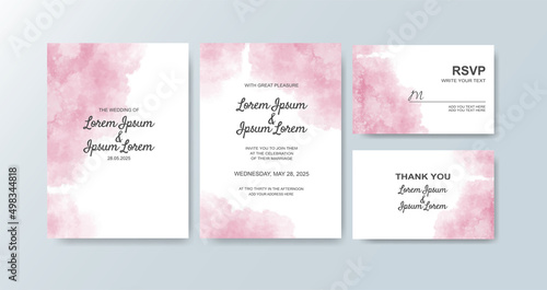 Wedding invitation with abstract watercolor background