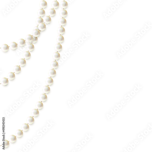 Pearls. Beads. Jewelry. Beautiful vector background. Garland. Festive decoration.