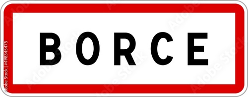 Panneau entrée ville agglomération Borce / Town entrance sign Borce photo