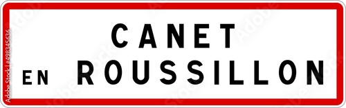 Panneau entrée ville agglomération Canet-en-Roussillon / Town entrance sign Canet-en-Roussillon photo