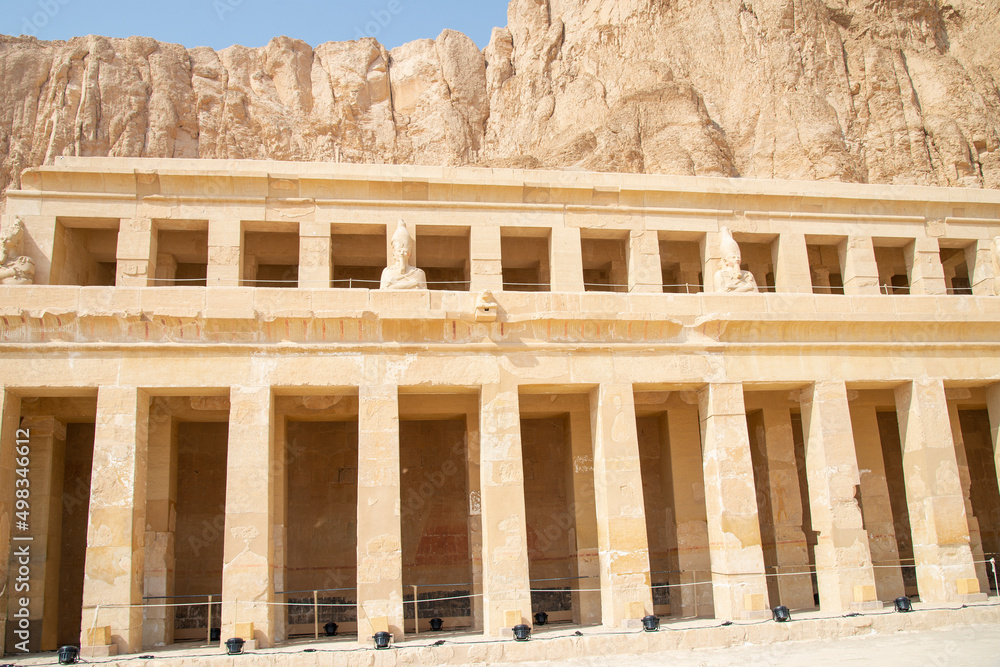 Naklejka premium Hatshepsut's mortuary temple, known as Djeser-Djeseru in the complex of Deir el Bahari, near the Valley of the Kings, in Egypt