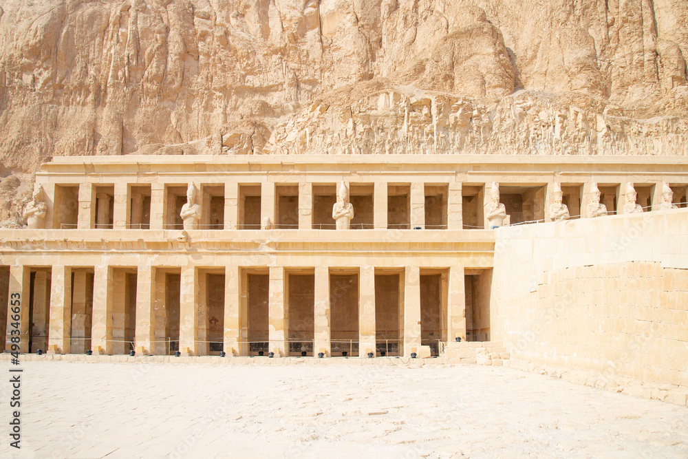 Fototapeta premium Hatshepsut's mortuary temple, known as Djeser-Djeseru in the complex of Deir el Bahari, near the Valley of the Kings, in Egypt