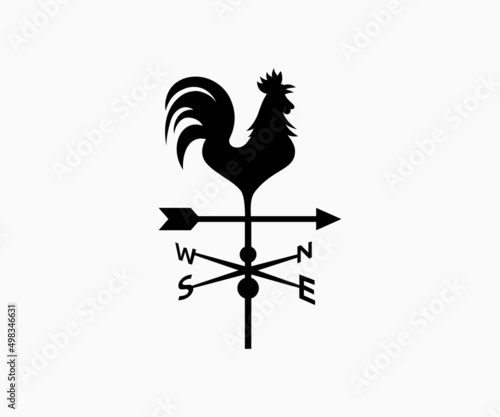 Rooster logo with arrow illustration