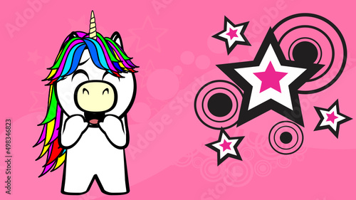 unicorn cartoon background illustration in vector format