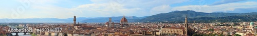 Fotografiet city view of Florence in Italy  and more landmarks and Dome of Cathedral and bel