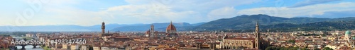 city view of Florence in Italy and more landmarks and Dome of Cathedral and bell towers