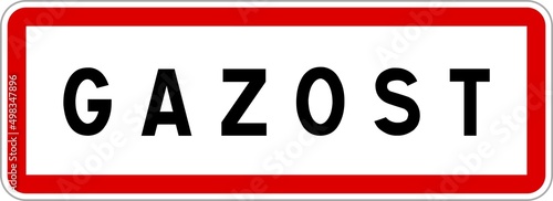 Panneau entrée ville agglomération Gazost / Town entrance sign Gazost photo