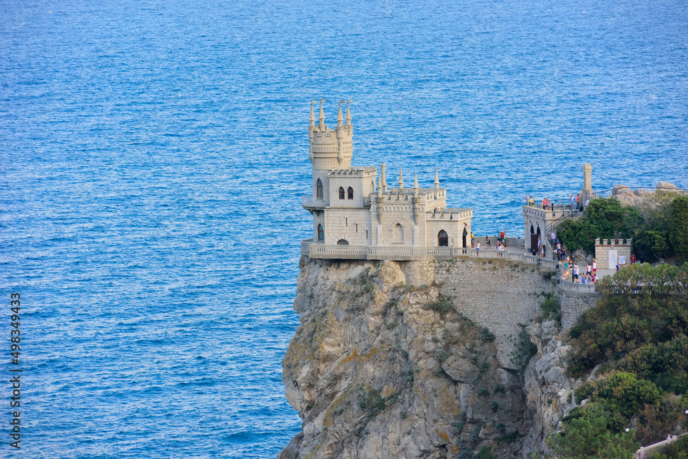 The castle on the sea background