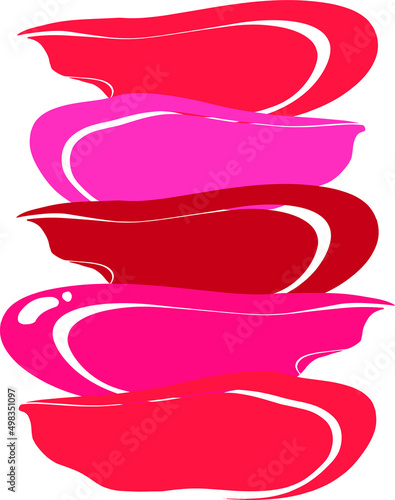 
Abstract background of multi-colored strokes. A smear of lipstick. Pink, red, burgundy colors. Cosmetic mark.