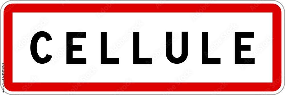 Panneau entrée ville agglomération Cellule / Town entrance sign Cellule