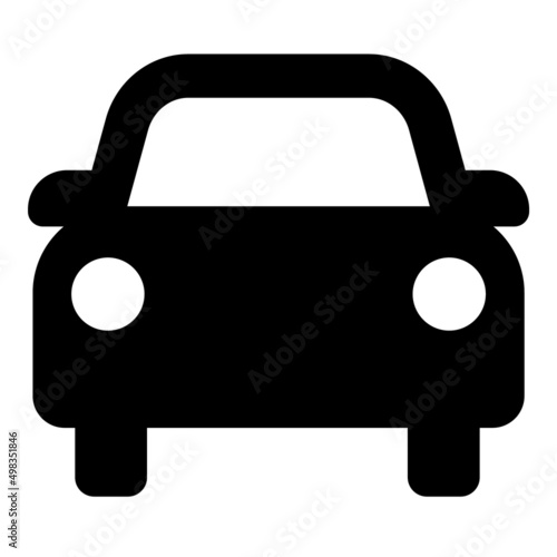 Car Flat Icon Isolated On White Background