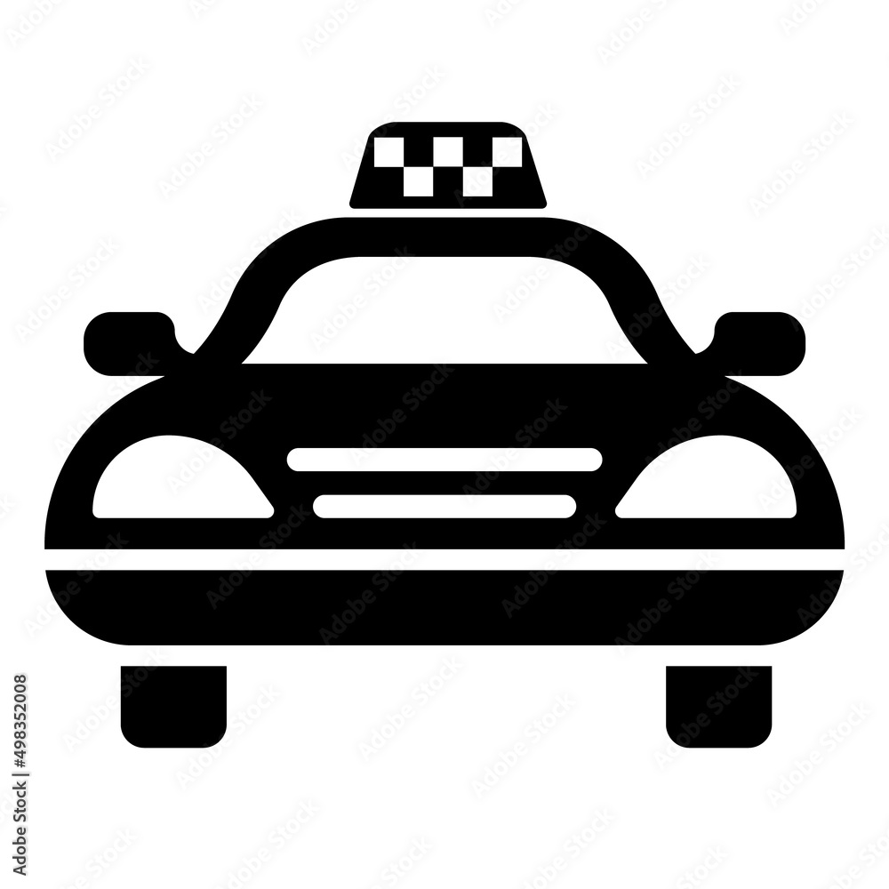 Taxi Flat Icon Isolated On White Background