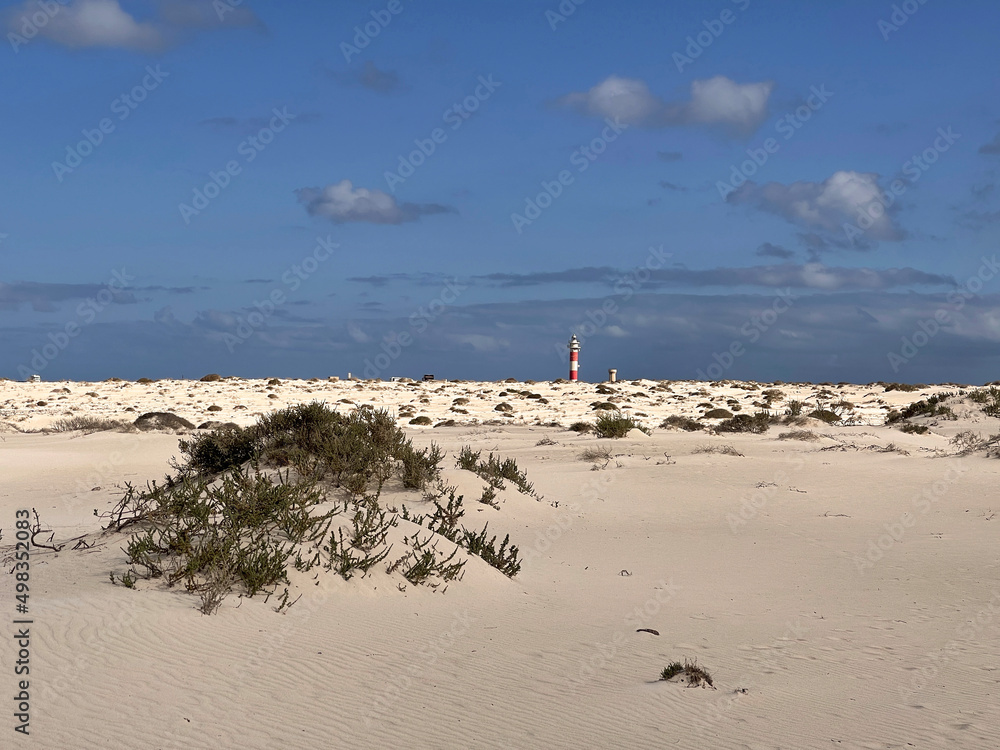 Dunas de arena blanca en El Cotillo, Fuerteventura. Islas Canarias