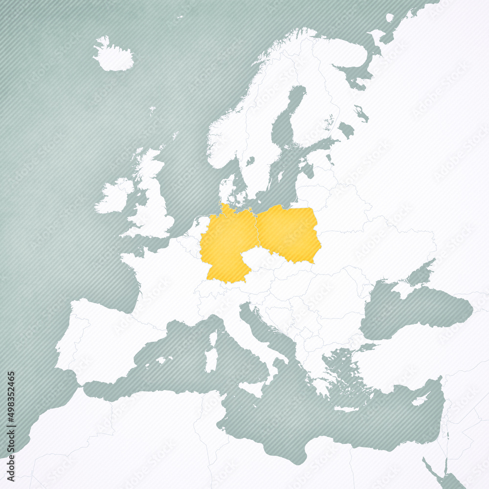 Map of Europe - Germany and Poland