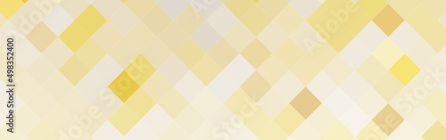 Abstract gold gradient diagonal square mosaic banner background. Vector illustration.