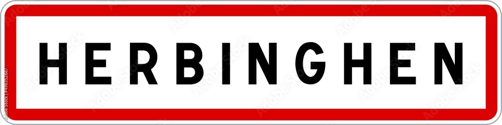 Panneau entrée ville agglomération Herbinghen / Town entrance sign Herbinghen Panneau entrée ville agglomération Herbinghen / Town entrance sign Herbinghen