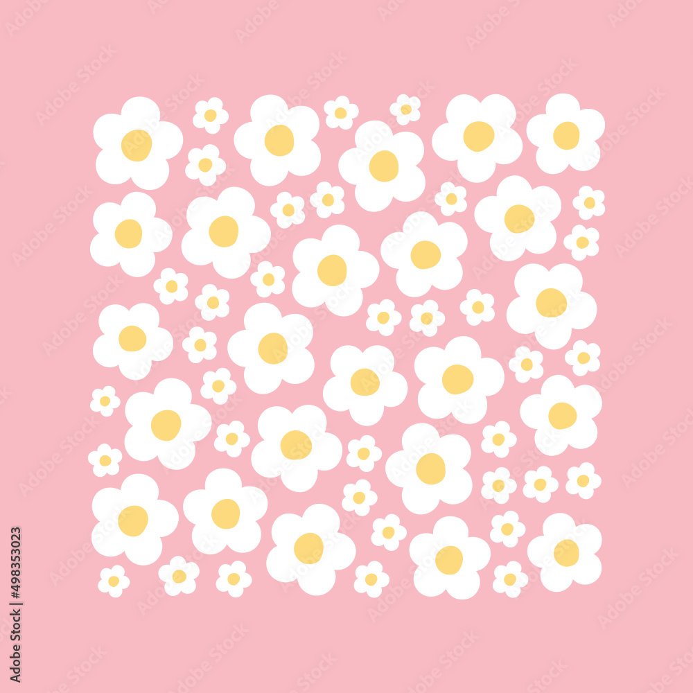 Daisy Texture, Flower Background, Daisy Background, Abstract Blossom, Flower Bloom, Spring Flowers, Floral Design, Flower Set, Vector Illustration Background