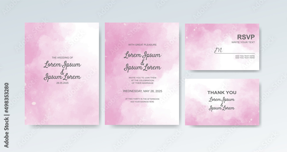 Wedding invitation with abstract watercolor background Wedding invitation with abstract watercolor background