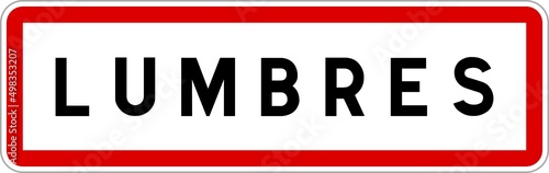 Panneau entrée ville agglomération Lumbres / Town entrance sign Lumbres