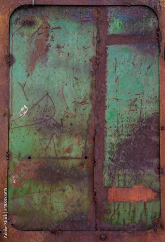 worn rusty metal texture background.Grunge rusty colored orange, green, blue, metal steel  background texture, rust and oxidized metal background. Old metal iron panel.