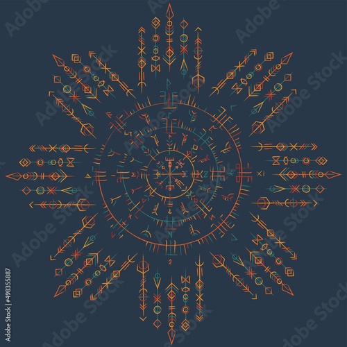 Abstract runes colorful wallpaper