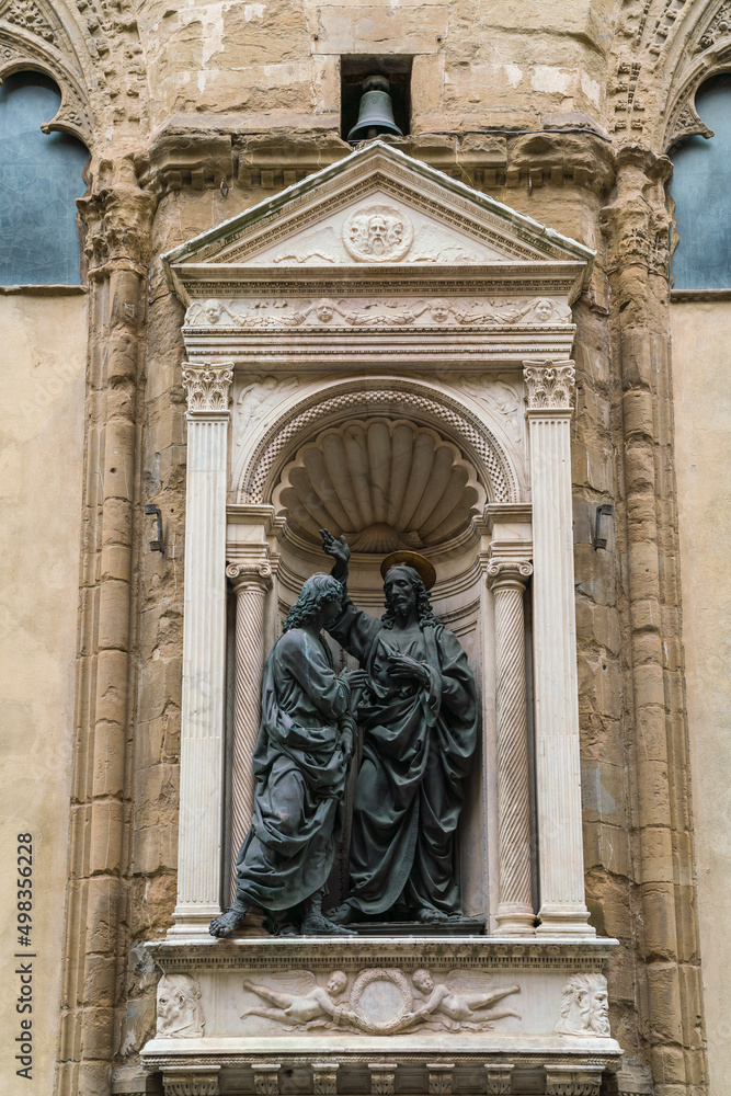 statue of saint john the baptist in Church of Florence, Italy