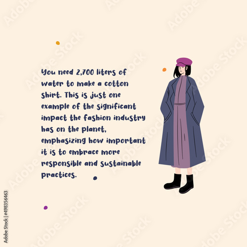 illustration of a person with a scarf - fashion revolution week