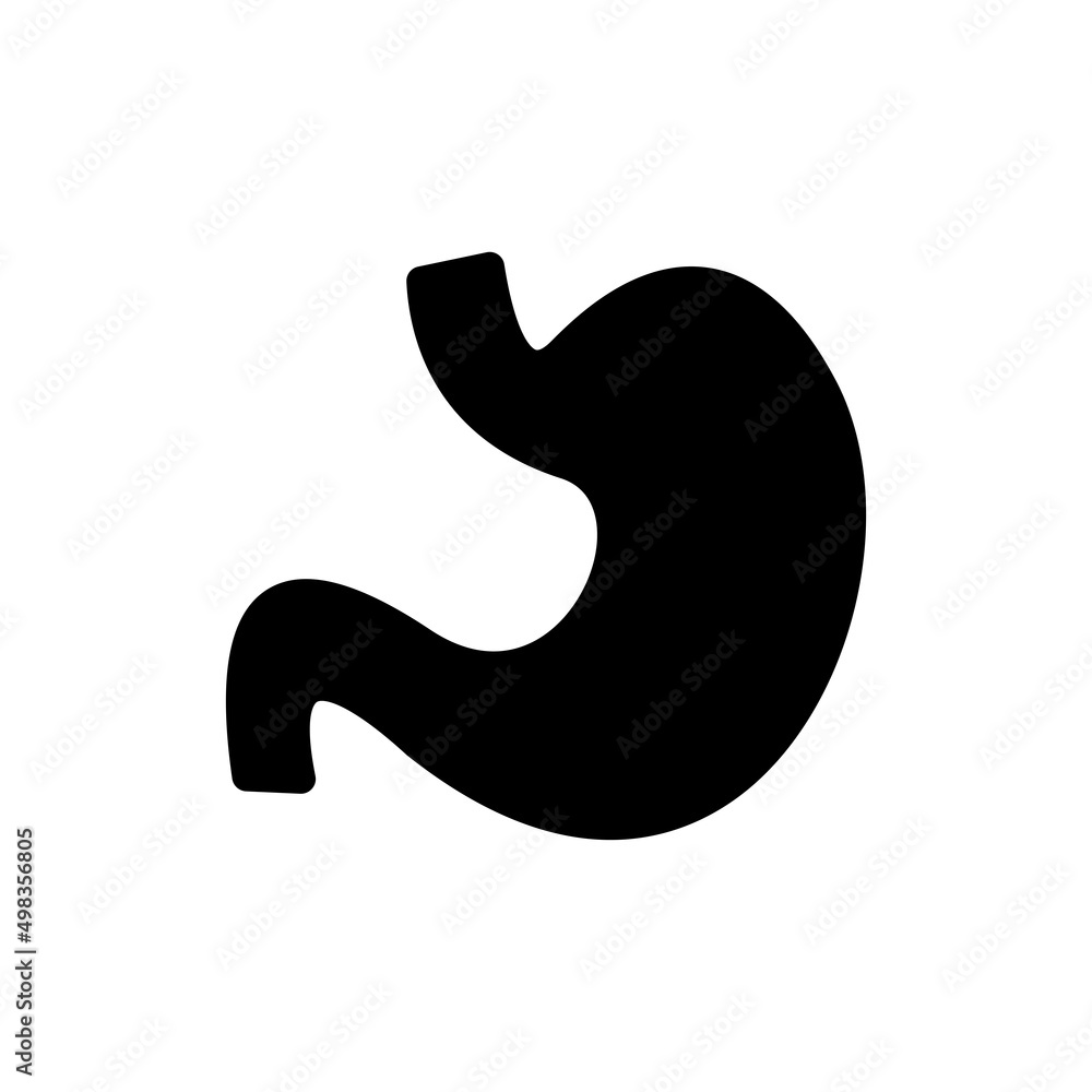 Set of black vector icons, isolated against white background. Flat illustration on a theme stomach Set of black vector icons, isolated against white background. Flat illustration on a theme stomach