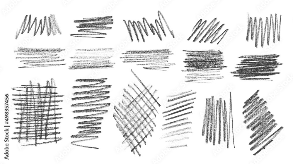 Set lines hatching grunge graphite pencil background and texture isolated on white Set lines hatching grunge graphite pencil background and texture isolated on white