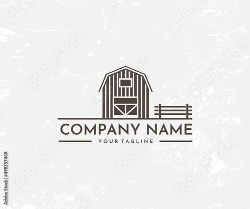 Farm ranch with paddock logo horse logo design graphic vector image