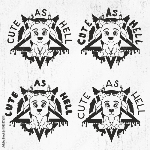 ute as Hell Svg, Cute as Hell Cut File, Baphomet svg, Pastel Goth svg, Gothic Devil svg, Cute Baphomet svg, 
