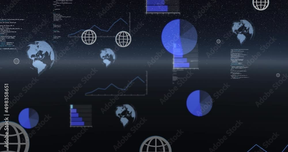 Animation of statistics and data processing with globes Animation of statistics and data processing with globes