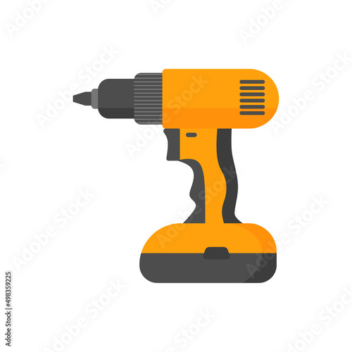 Drill. Working tool Illustration in flat style.