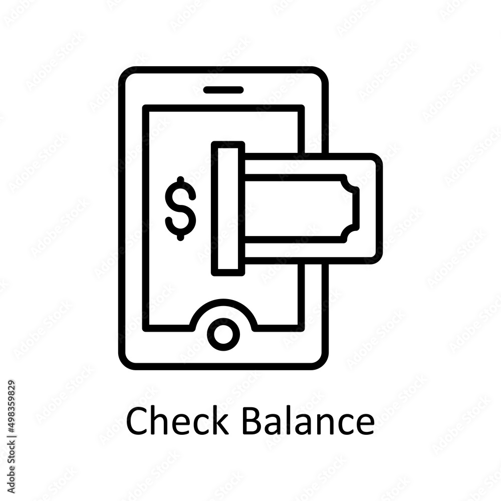 Check Balance vector outline icon for web isolated on white background EPS 10 file Check Balance vector outline icon for web isolated on white background EPS 10 file